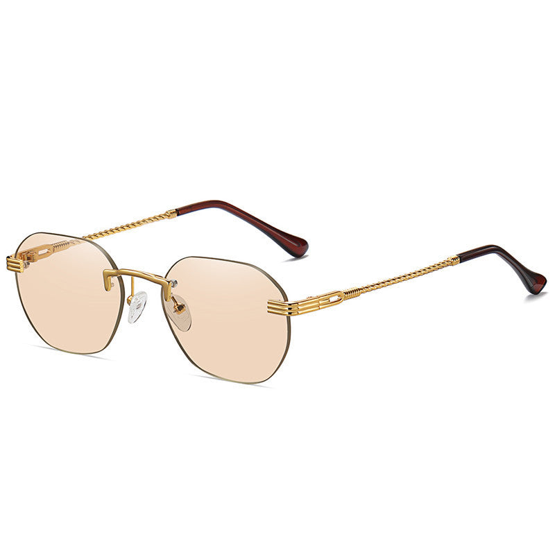 Metal Frameless Sunglasses Men And Women Street Small Frame Fashion