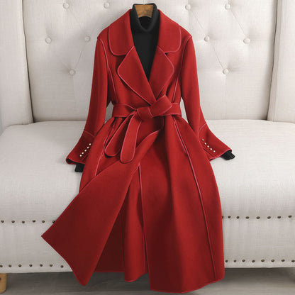 Overcoat Women's Slimming Mid-length Over-the-knee High-end Woolen Coat