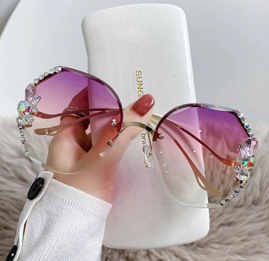 Creative Rhinestone UV Resistant Sunglasses