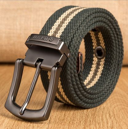 Outdoor Thickened Men's Pin Buckle Canvas Belt