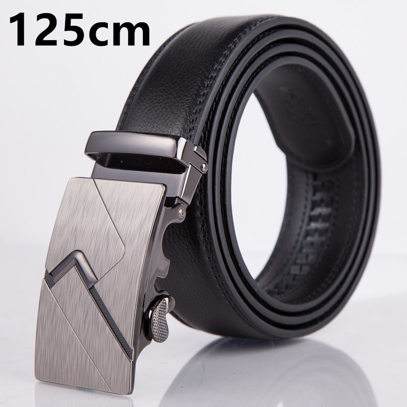 Leather automatic buckle belt