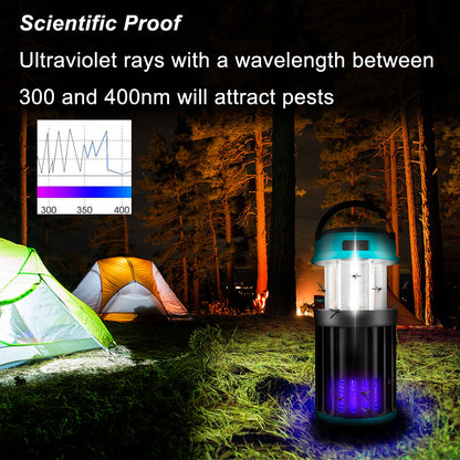 Solar LED Electric Shock Mosquito Killer Lamp Outdoor Waterproof USB Rechargeable Lighting Mosquito Trap