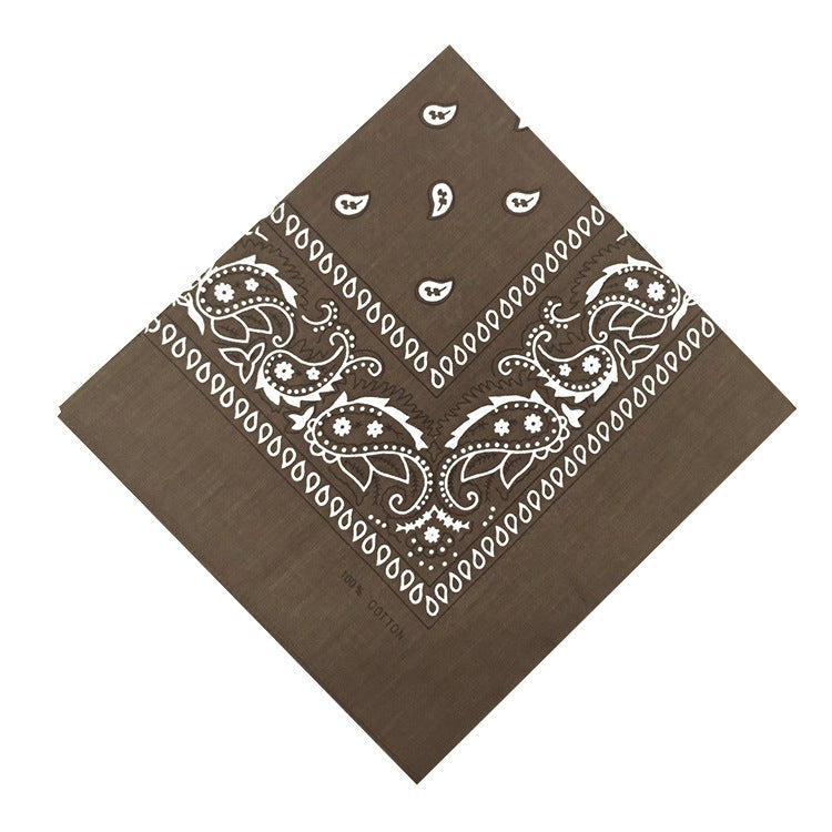 55cm Cotton Cashew Flower Square Scarf Printed Bandanna