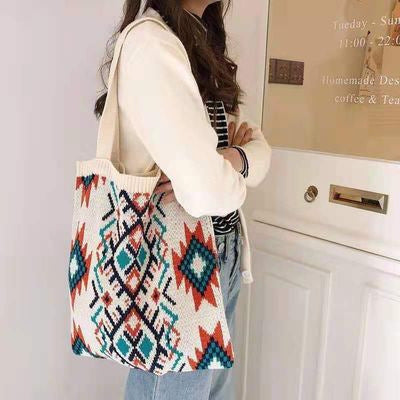 Retro Ethnic Style Wool Woven Bag All-matching