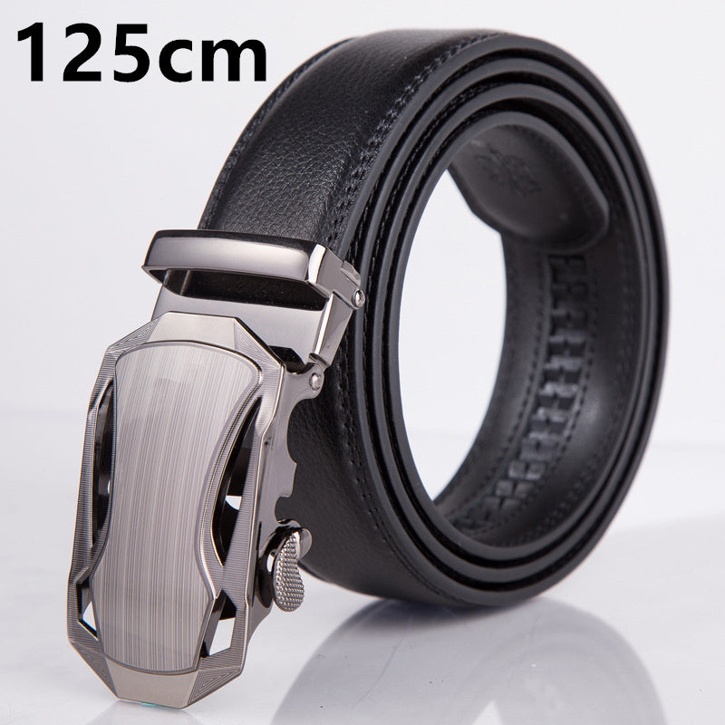 Leather automatic buckle belt