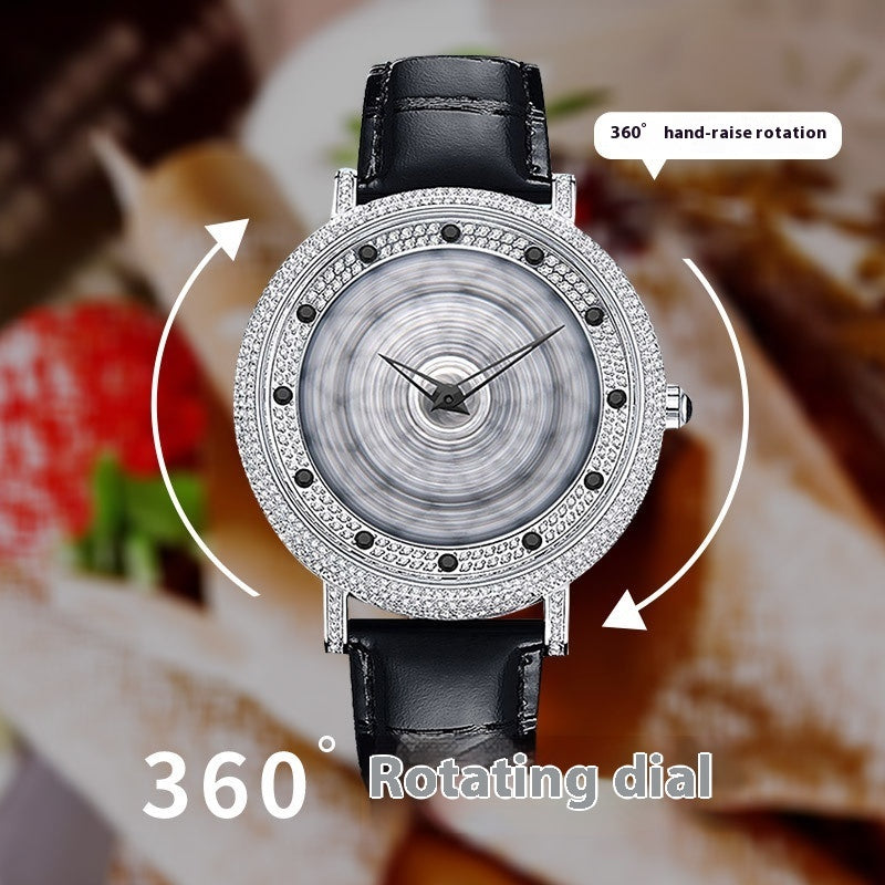 Women's Good Luck Comes Rotating Watch