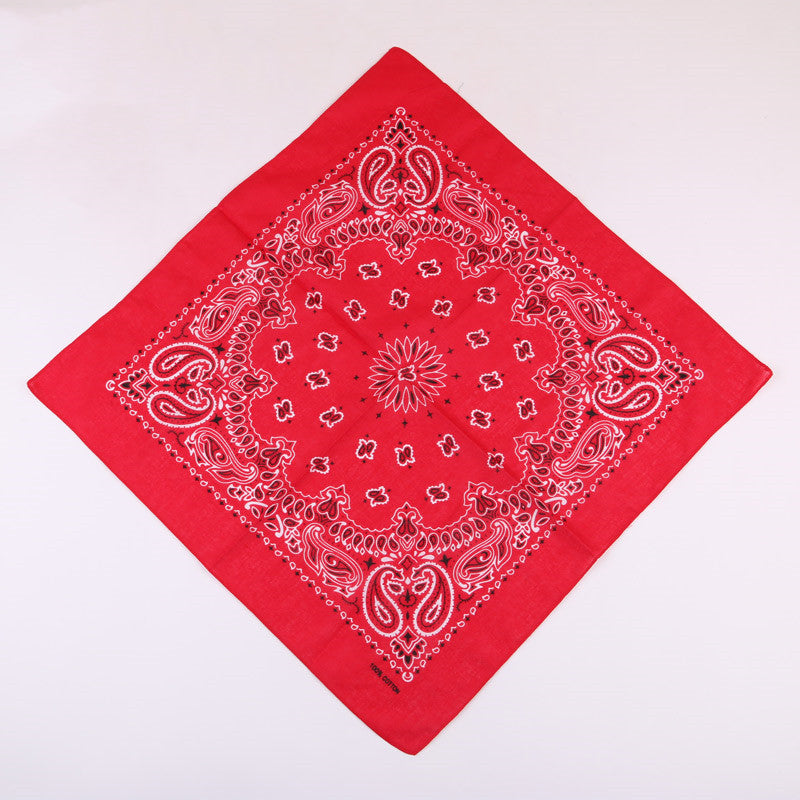 55cm Cotton Cashew Flower Square Scarf Printed Bandanna