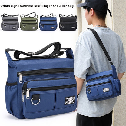 Men's Outdoor Leisure Multi-layer Zipper Messenger Bag