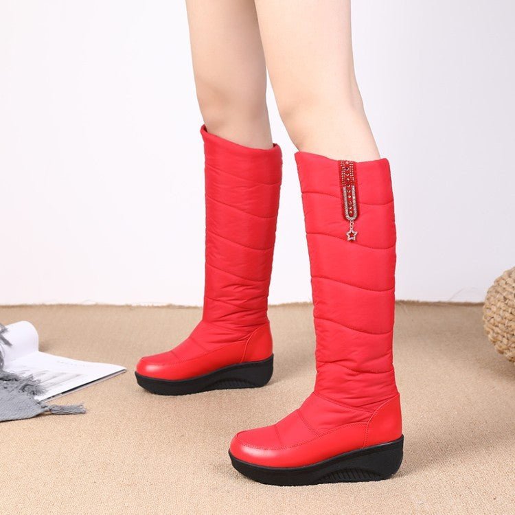 Thick Fur Snow Boots Wedge Casual High Leg Boot