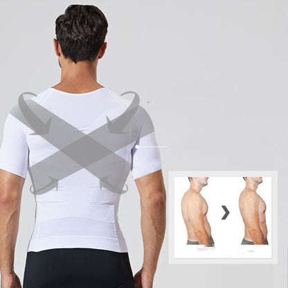 140D Men's Vest Shapewear Men Body Toning T-Shirt Slimming Body Shaper Corrective Posture Belly Control Compression Man Modeling Underwear Corset