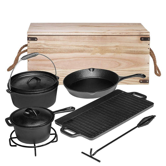 Simple And Creative Cast Iron Oven Camping Cooker Set