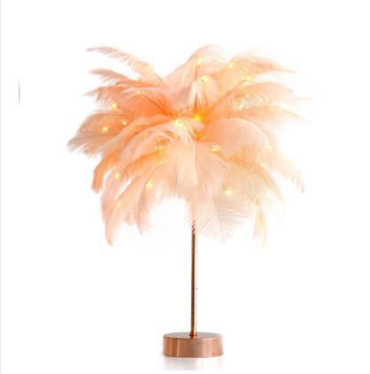 Feather Lamp Nordic Desk Lamp European-Style Bedroom Bedside Feather Table Lamp Night Light Table Lamp Decoration Modern