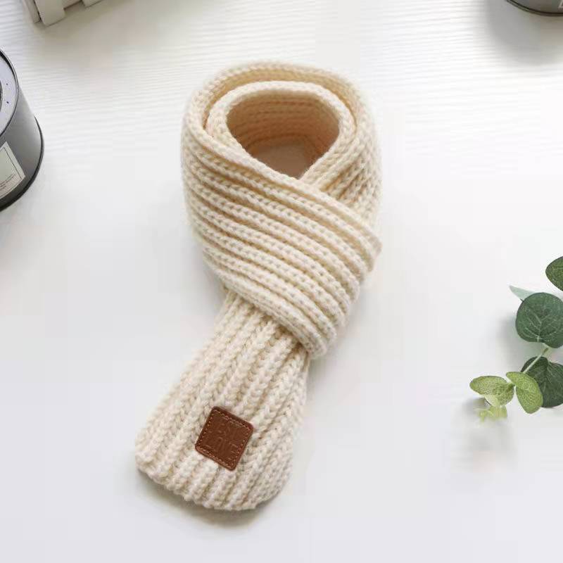 Autumn And Winter Solid Color Knitted Children's Warm Scarf