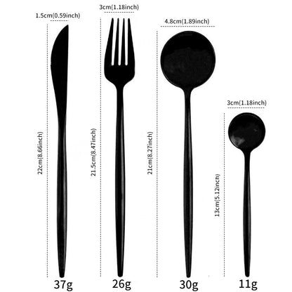 Stainless Steel Steak Knife, Fork And Spoon Set