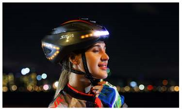 Intelligent steering helmet led bicycle equipment