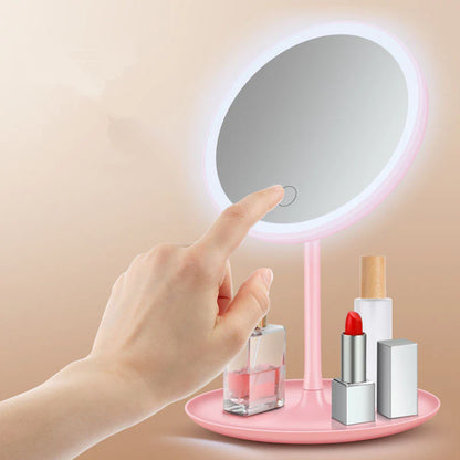 Hot-Selling Makeup Mirror Led Light Mirror Portable Three-Color Adjustable Vanity Mirror Desktop Beauty Dormitory Makeup Mirror With Light