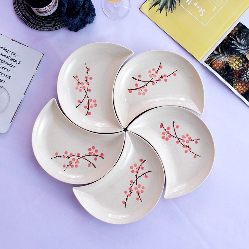 Moon shape ceramic plate set