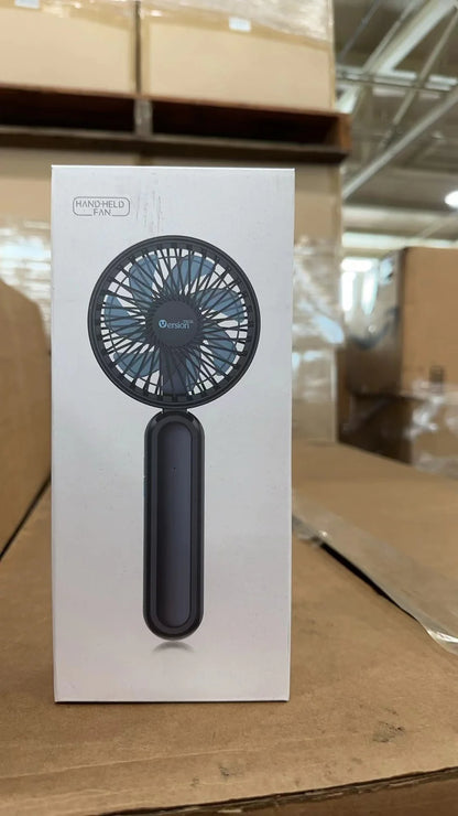 Portable handheld fan, personal USB handheld fan with RGB color lights, 5-speed foldable desk fan with rechargeable battery