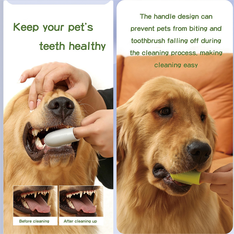 Dog Tooth Cleaning Brush Care Finger Wrap Cat Dog Oral Cleaning Toothbrush Tool Silicone Dog Cat Finger Toothbrush Supplies Pet Products