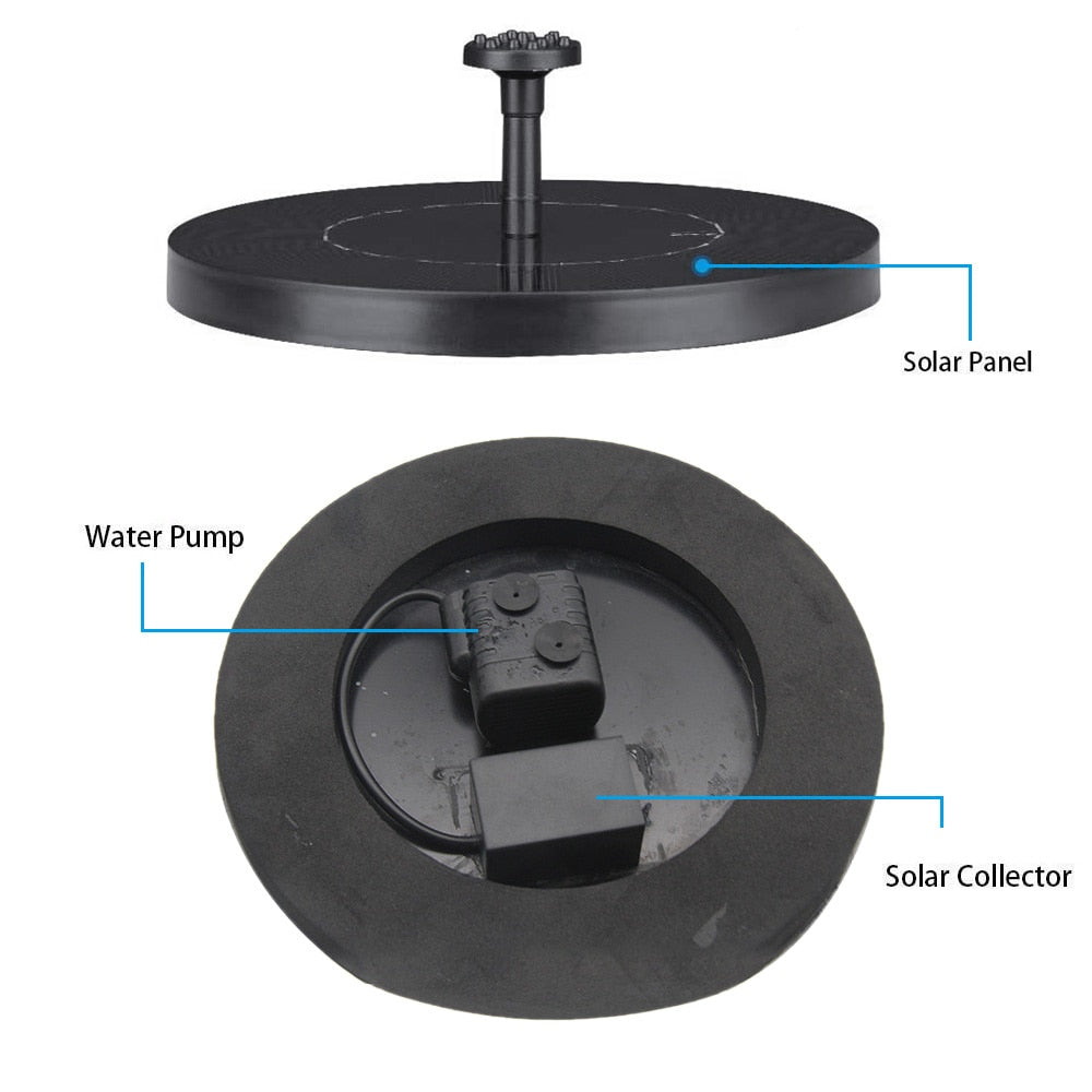 Solar Water Mercury Garden Miniature Floating Fountain