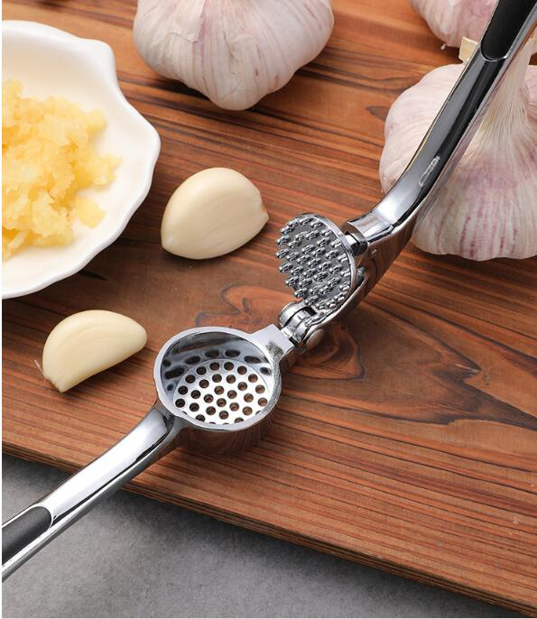 Stainless Steel Color Zinc Alloy Garlic Garlic Press Household Manual Thickening Garlic Masher Garlic Masher