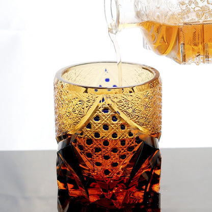 Crystal Glass Whiskey Glass Hand Carved