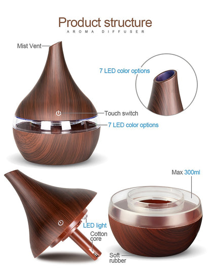 Wood grain tip humidifier air purifier