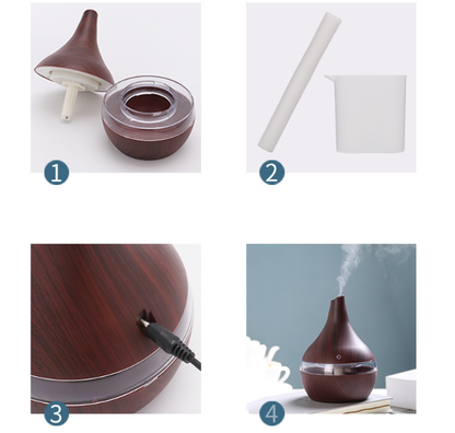 Wood grain tip humidifier air purifier